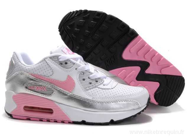 Rose Blanc Et Gris Chaussures Nike Air Max 90